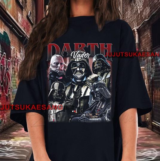 Discover Retro Darth Vader Vintage Distressed Unisex Heavy Cotton 90s Graphic Tee Shirt