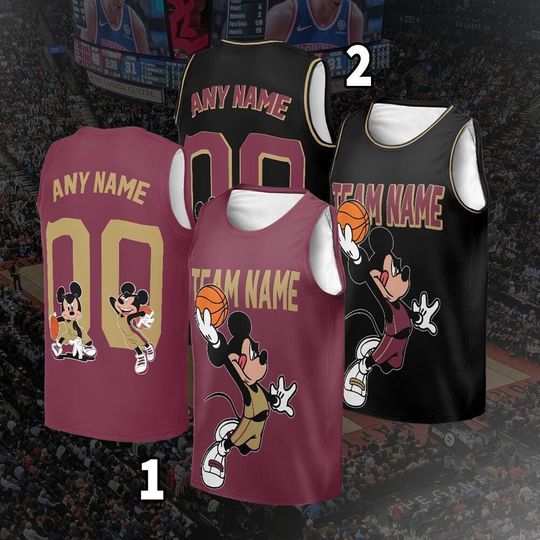 Discover Personalized Cleveland Mickey Mouse Basketball Jersey, Jersey For Men With Your Team Name, Fan Basketball Jersey