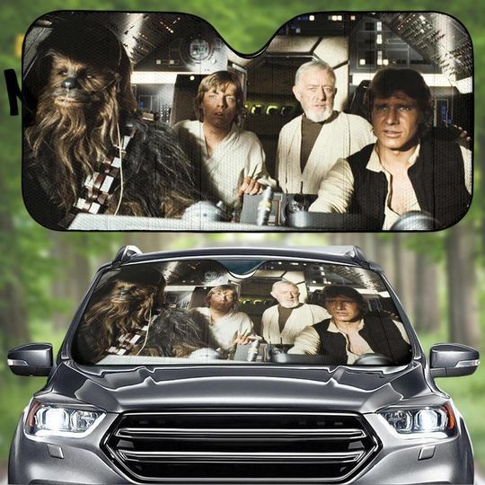 Discover Star Wars Car Sunshade, Chewbacca Han Solo Car Sun Shade, Star Wars Characters Auto Sunshade, Sun Shade For Car, Gift For Him