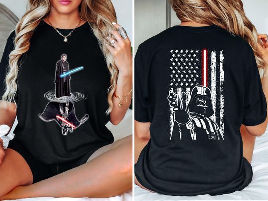 Darth Vader Light Saber T-shirt, Comfort Colors Darth Vader America Distressed Flag Shirt, May The 4th Be With You Tee, Star Wars Day Tee
