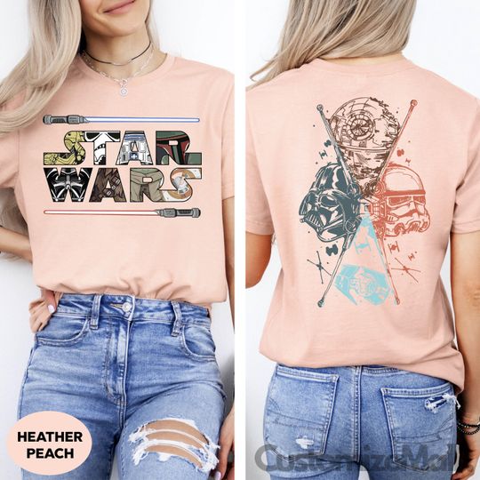 Discover Disney Star Wars Shirt, Front and Back Shirt, Galaxy's Edge Shirt, Retro Star Wars Shirt, Disney Shirt, Star Wars Shirt, Darth Vader Shirt