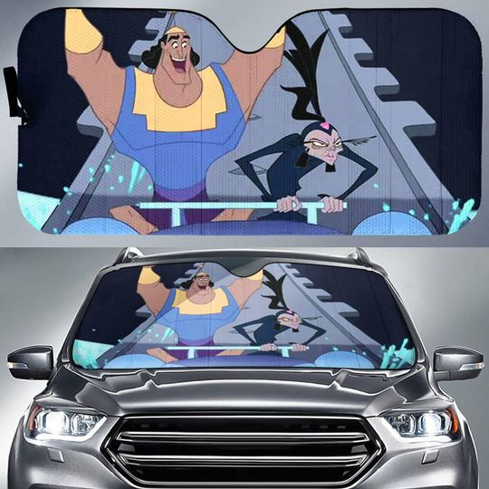 Discover The Emperor's New Groove Car Sun Shade Krock And Yzma Put Your Hands In The Air Car Sunshade Car Windshield Car Accessories