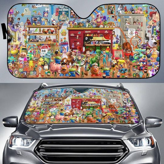 Discover Disneyland Toy Story Character Auto Sun Shade, Disneyland Toy Story Car Windshield, Buzz Lightyear Car Accessories,Gift For Mom,Gift For Dad