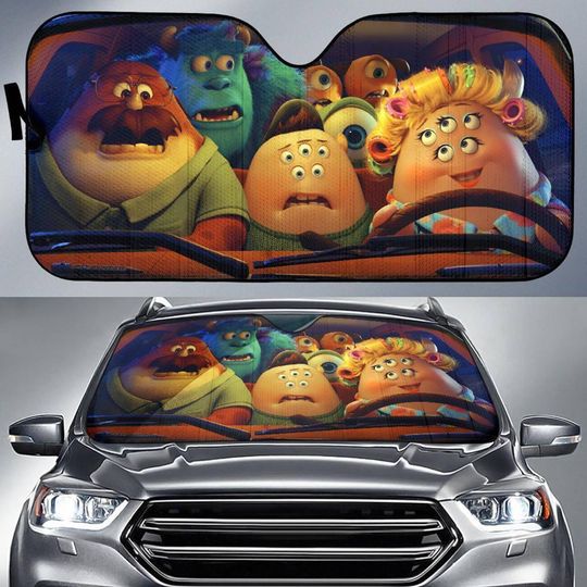 Disneyland Monster University Auto Sun Shade, James Sullivan Monster Car Windshield, Monster Uni Character Car Protector, Gift For Him