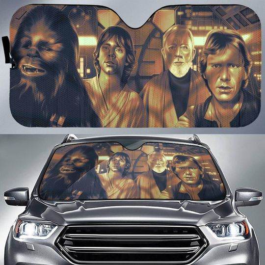 Discover Starwars Car Sunshade, Chewbacca Han Solo Car Sun Shade, Starwars Characters Auto Sunshade, Sun Shade For Car, Gift For Him