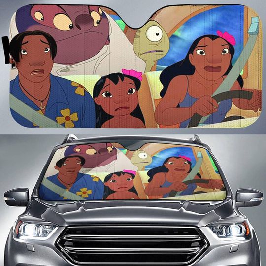 Discover Lilo And Stitch Cartoon Car Sun Shade Nani Pelekai David Kawena Jumba Jookiba Pleakley Car Sun Shade Car Windshield Car Accessories
