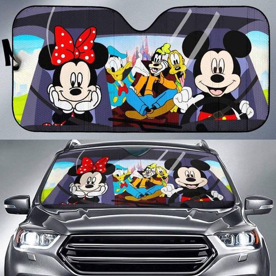 Mickey And Minnie Mouse Donald Duck Goofy Car Sunshade Mickey And Frriends Car Sunshade Disney Car Sun Shade Car Windshield Car Accessories