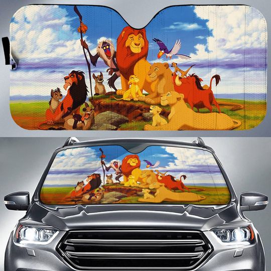 The Lion King Cartoon Car Sunshade The Lion King Characters Scar Simba Mufasa Pumbaa Timon Car Sun Shade Car Windshield Car Accessories