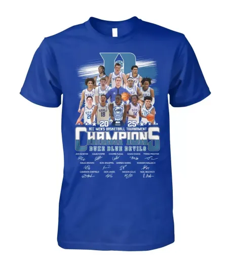 Discover Duke Blue Devils Men’s Basketball 2025 ACC Tournament Champions T-Shirt