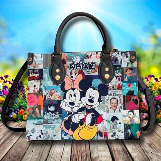 Discover Mouse Couple Leather Bag, Mouse Bag, Cartoon Leather Crossbody Bag, Mouse Couple Leather Handbag, Couple Leather Shoulder Bag