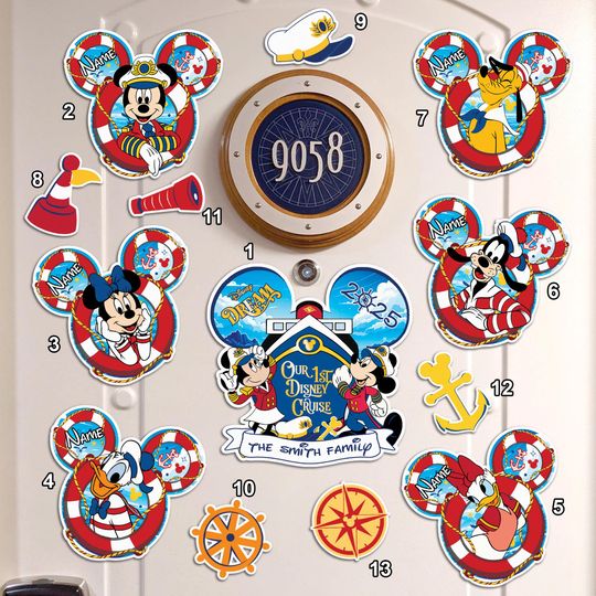 Custom Our 1st Disney Cruise Magnet, Mickey & Friends Toy Story Princess Stitch Disney Cruise Line Magnet, Family 1st Cruise Vacation Magnet