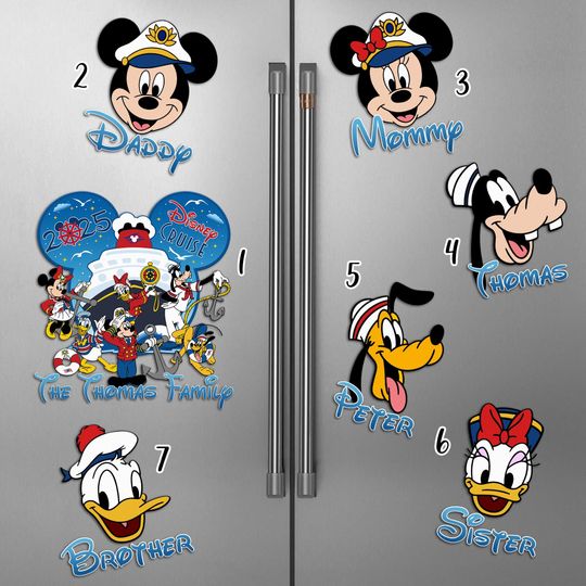 Discover Personalized Famous Animated Mouse Characters Cruise Magnet , Mouse And Ducks Cruise Magnets For Cruise Ship Door, Custom Name Magnet