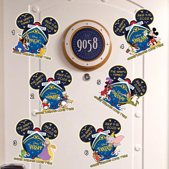Custom Family & Cruise Ship Name Disney Cruise Line Magnet, Mickey and Friends Disney Magnet, Family Sign Disney Wish Dream Treasure Magnet