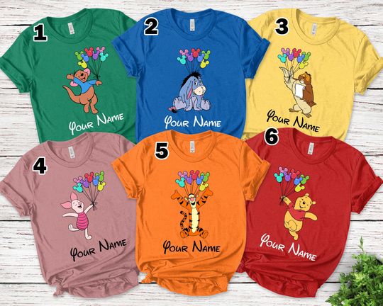 Winnie The Pooh Costume Shirt, Tigger Costume Shirt, Pooh Halloween Costumes,Matching Family Group Costume Shirt,Pooh Bear Shirt