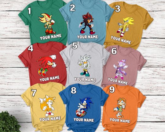 Personalized Sonic The Hedgehog Birthday Shirt, Sonic Birthday Family Custom Shirt, Family Holiday Gift, Birthday T-shirt