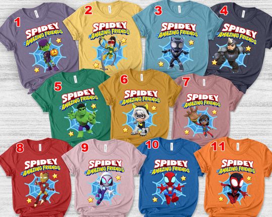 Spidey and His Amazing Friends Characters Shirt, Spiderman Inspired Birthday Shirt, Spiderman Toddler Birthday, Superhero Family
