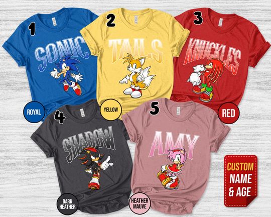 Sonic the Hedgehog Shirt/Sonic Group Matching Shirt/Sonic Family Party Shirt/Sonic Birthday Shirt/Sonic Group Matching Shirt