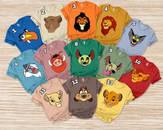 Lion King Costume Shirt, Simba Nala Costume Shirt, Pumbaa Timon Shirt, Scar Zazu Rafiki Shirt,Halloween Party,Hakuna Matata