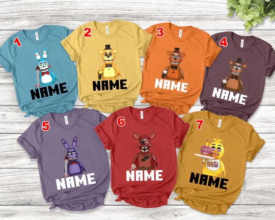 Five Nights at Freddy's Costume Halloween Shirt/Five Nights at Freddy Shirt/Fnaf Cosplay Halloween Shirt/Halloween Oufit Shirt