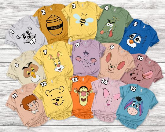 Discover Winnie The Pooh Shirts/Disney Winnie The Pooh/Tiger/Piglet/Eeeyore/Disney Group Shirts/Pooh Costume Shirt/Halloween Costume