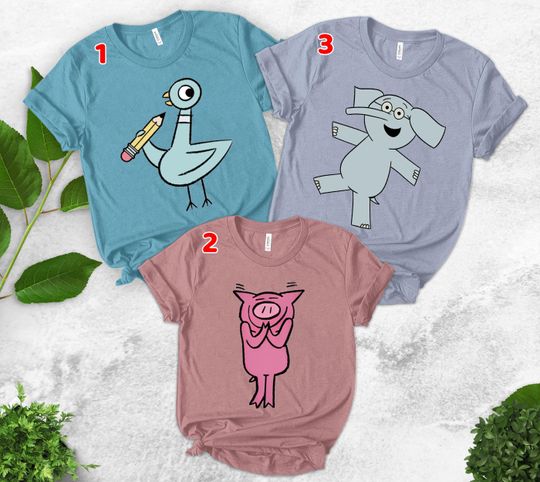 Book Characters Elephant Piggie Pigeon Teacher Shirt, 100th Days Of School Shirt, Kindergarten Teacher, Back To School Gift