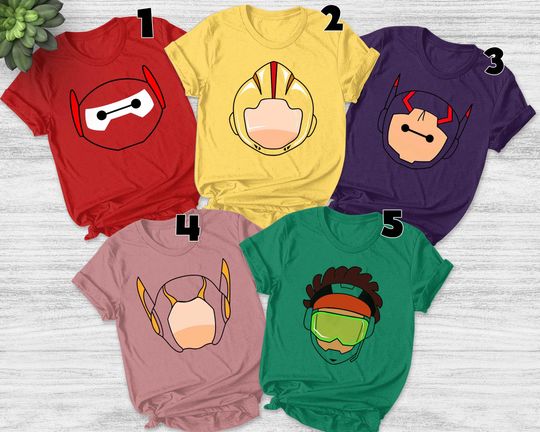Big Hero 6 Baymax Shirt/Big Hero 6 Movies Shirt//Big Hero 6 Group Shirt/Family Characters Shirt/GoGo Tomago Hiro Hamada Shirt