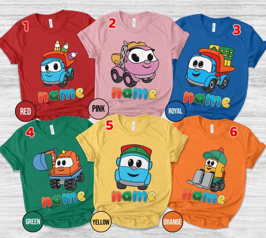 Discover Leo The Truck Birthday Shirt/Leo The Truck Family Birthday Shirt/Leo Lifty and Skoop/Personalized Leo The Truck Party Shirt