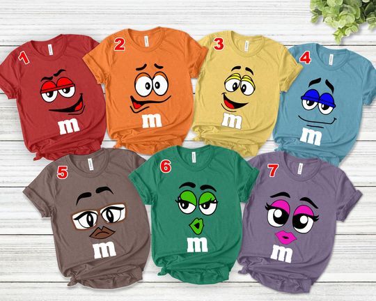 Discover m&m candies shirt, m and m matching family shirt, group mm shirt, halloween candy halloween costumes, halloween m m family costume