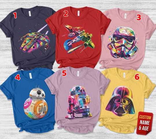 Disney Colored Star Wars Shirt, May The Fourth Be With You, Star Wars Character Shirt, Star War Comfort Colors, Millennium Falcon