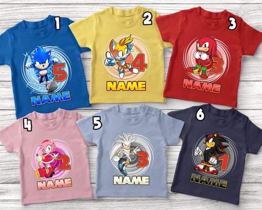 Sonic the Hedgehog Shirt/Sonic Group Matching Shirt/Sonic Family Party Shirt/Sonic Birthday Shirt/Sonic Group Matching Shirt