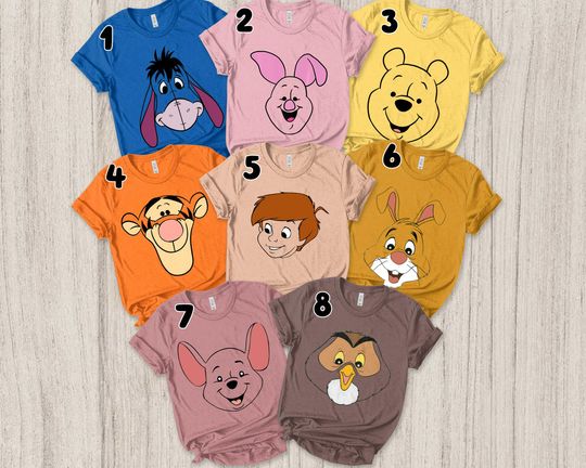 Winnie the Pooh Halloween Costume Shirt, Pooh Bear and Friends Shirt, Halloween Group Shirt, Halloween Family Matching Shirt