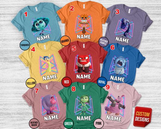 Inside Out 2 Characters Costume/Inside Out Shirt/Inside Out Birthday/Inside Out Group Matching/Inside Out Halloween Costume