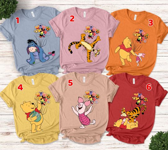 Winnie The Pooh Balloon Shirts, Disney Pooh Shirts, Pooh Shirts, Pooh Kids Tees, Pooh Infant Suits, Pooh Crop Tees