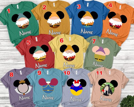 Discover Seven Dwarfs Group Matching Shirt/Seven Dwarfs Shirt/7 Dwarfs Group Shirt/7 Dwarfs Family Halloween Shirt/7 Dwarfs Shirts