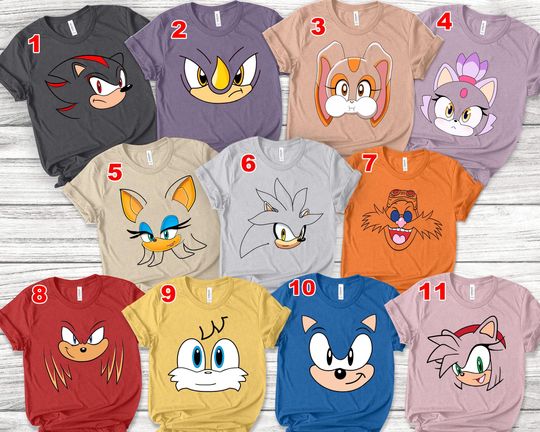 Discover Sonic the Hedgehog Shirt/Sonic Group Matching Shirt/Sonic Family Party Shirt/Sonic Birthday Shirt/Sonic Group Matching Shirt