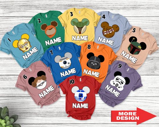 Discover Disney Star Wars Shirts/Star Wars Mickey Ears Shirts/Star Wars Mickey Head Tee/Disney Star Wars Group Tee/Star Wars Matching Tee