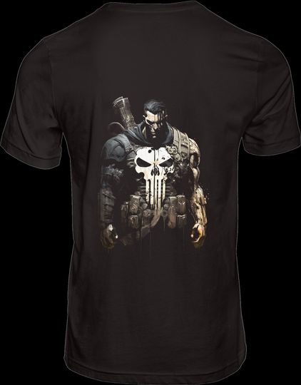 Premium T-Shirt Design, Punisher, marvel, avengers t-shirt design, iron-on image,  black shirt, The Punisher