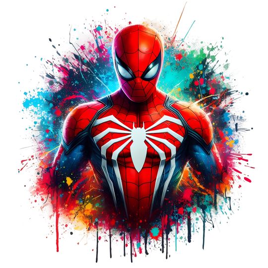 Discover Spiderman Splash and Watercolor  Sublimation, Superhero Movie  , Superhero Watercolor Design  , Tshirt Design