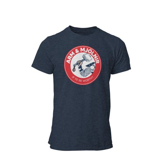 Arm and Mjolnir Unisex Shirt | Retro God Of Thunder Graphic T-Shirt | Comic Con Tee | Cinematic Universe Graphic Tee | Thor Norse God Tee