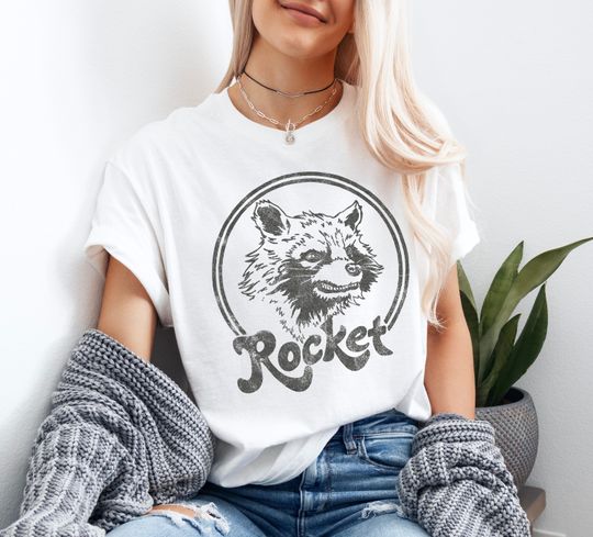 Marvel Guardians Of The Galaxy Rocket Circle Portrait T-Shirt, Rocket Raccoon Shirt, Disneyland Family Matching Shirt, Marvel Holiday Gift