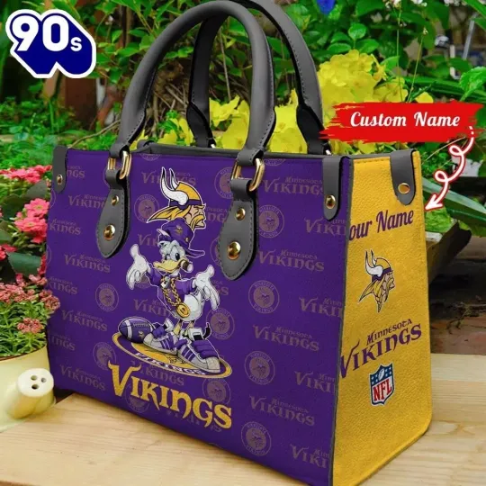 Personalized Minnesota Football Team Vikingss Leather Handbag Gift