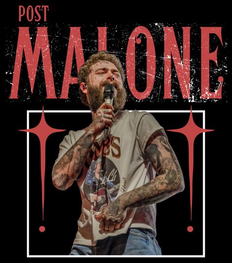 Discover Vintage Post Malone Rap Music Cowboy  , Post Malone Big Ass Stadium Tour 2025