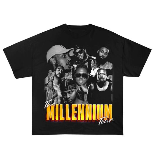 Millennium Tour Unisex Cotton Tee, Retro Concert Shirt, Music Festival Apparel, 2025 Event T-Shirt, Hip Hop Merchandise, Gift for Music