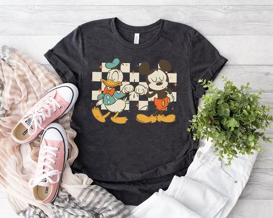 Discover Mickey And Donald Duck Fist Bump T-shirt, Disney Cute Friendship Shirts, Birthday Gift Tee, Disneyworld Shirt, Disneyland Family Trip Shirt