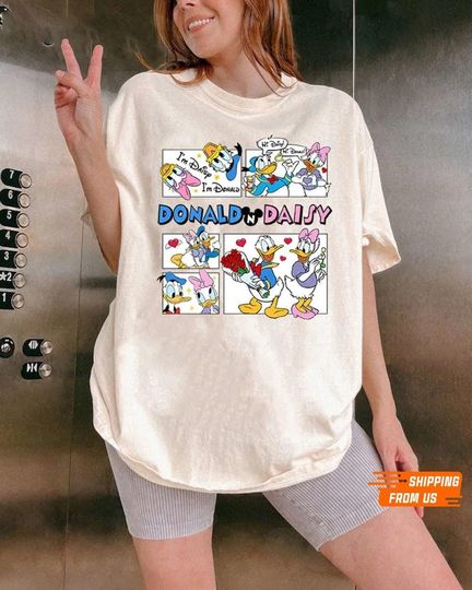 Discover Donald Daisy Duck Valentine Shirt, Disney Duck Love Sweatshirt, Disneyland Trip Valentine Couple Matching Shirts, Valentine Day Gift