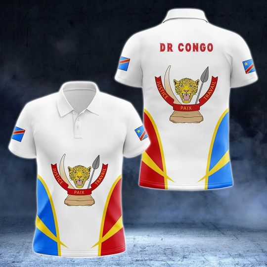 Custom Name Congo Emblem Graphic Polo Shirts