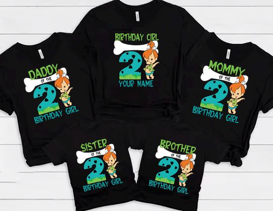 Flintstones  Birthday Shirt, Funny Flintstones Game Cartoon Kids Toddler T-shirt, Custom Personalized Birthday Gift For Son Daughter