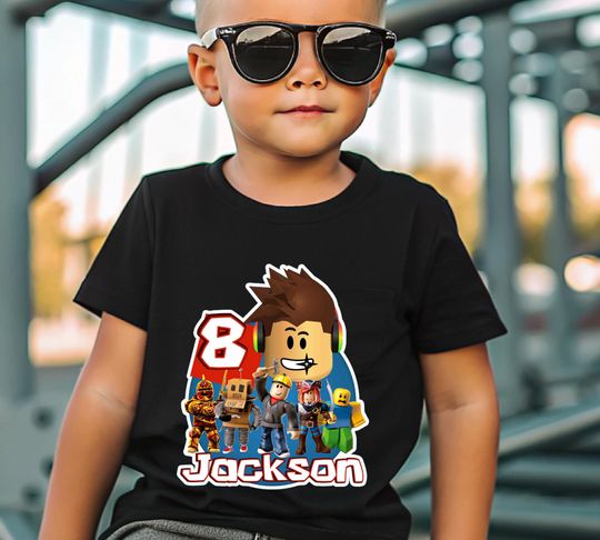 Custom Roblox Shirt | Family Birthday Shirts | Birthday Boy Robots Shirt | Birthday Party Shirt  | Video Game Matching Birthday Shirt