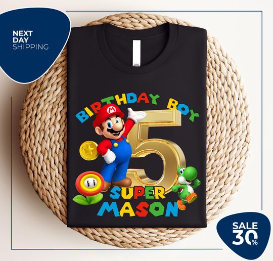 Custom Mario Birthday Shirt | Personalize Super Mario Family Shirts | Custom Super Mario Shirt| Super Mario Family Tee | Mario Custom Design