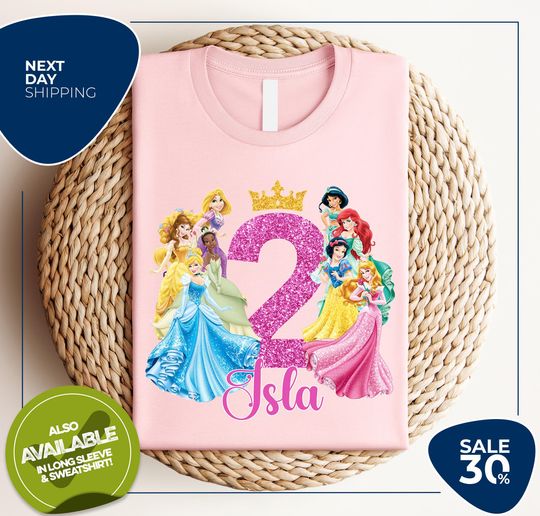 Discover Custom Disney Princess Birthday Shirt | Personalized Family Disney Princess tee | Disney shirt | Birthday gift | Custom Family Matching Tee